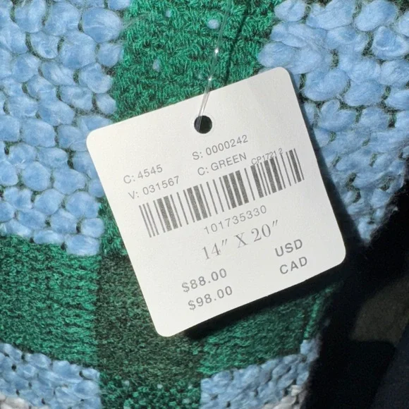 NEW Anthropologie Selene Plaid Woven Pillow, 14x20” - Picture 4 of 4